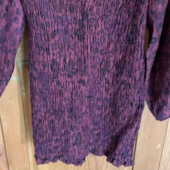 Free People Smock It to Me purple smocked mini dress NWT - Picture 8 of 12